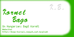 kornel bago business card